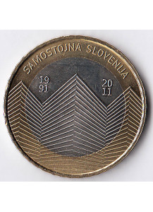 2011 - 3 euro SLOVENIA Anniversario Indipendenza Fior di Conio